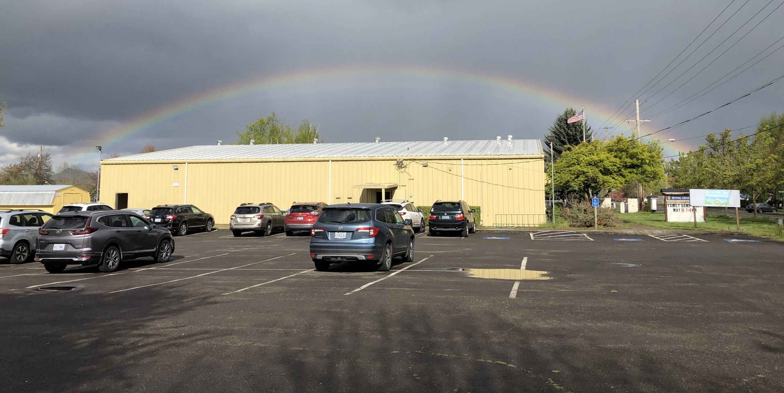 rainbow over grange